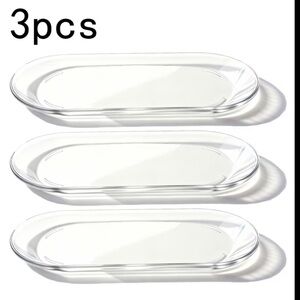 Set of 3 Clear Plastic Oval Plates